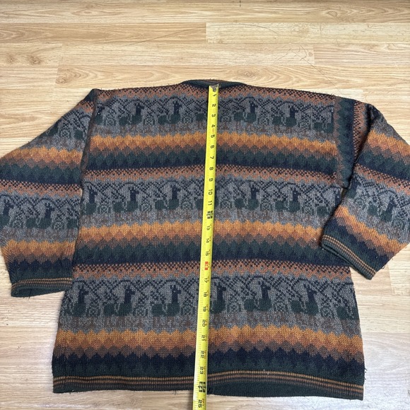 Arcohi's Womens Alpaca Wool Striped Knit Cardigan Sweater Medium  Full Zip Soft - Picture 5 of 5